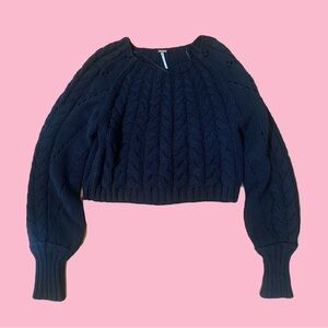 NWOT Free People Sandre Cable Stitch Pullover